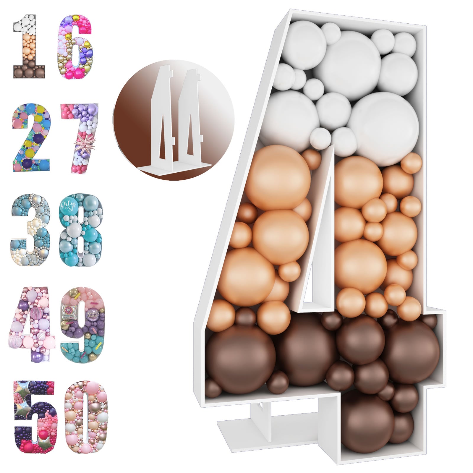 3ft Mosaic Numbers for Balloons Frame Light Up Large Cardboard Numbers  Marquee Numbers Pre-Cut Kit Number 1 Balloon Frame Cut-out Extra Large Foam