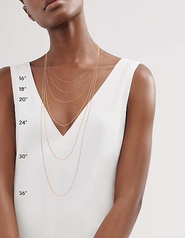 Find your fit Necklaces vary by length and can be chosen to reflect personal preference or style.