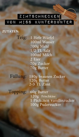 Zutaten Zimtschnecken Miss Kunterbunter