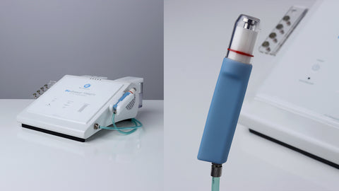 The Bio-Brasion Trinity microdermabrasion machine, and a close-up of its unique Diamond Tip