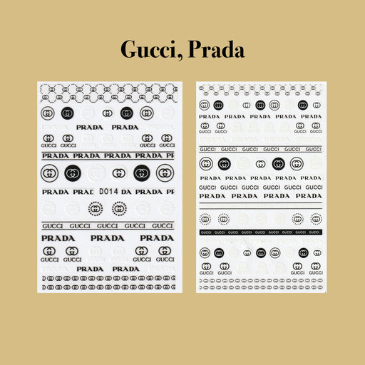 Buy JoyKott 3D Luxury Brand LV Coco Chanel Gucci Nail Art Stickers Online  at desertcartUAE