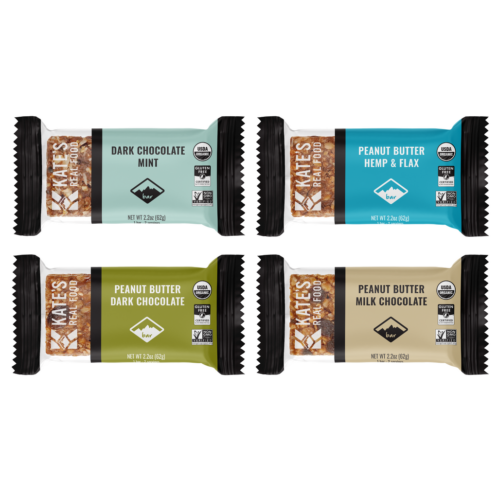 Kate's Real Food Bar, Peanut Butter Dark Chocolate - 12 pack, 2.2 oz bars