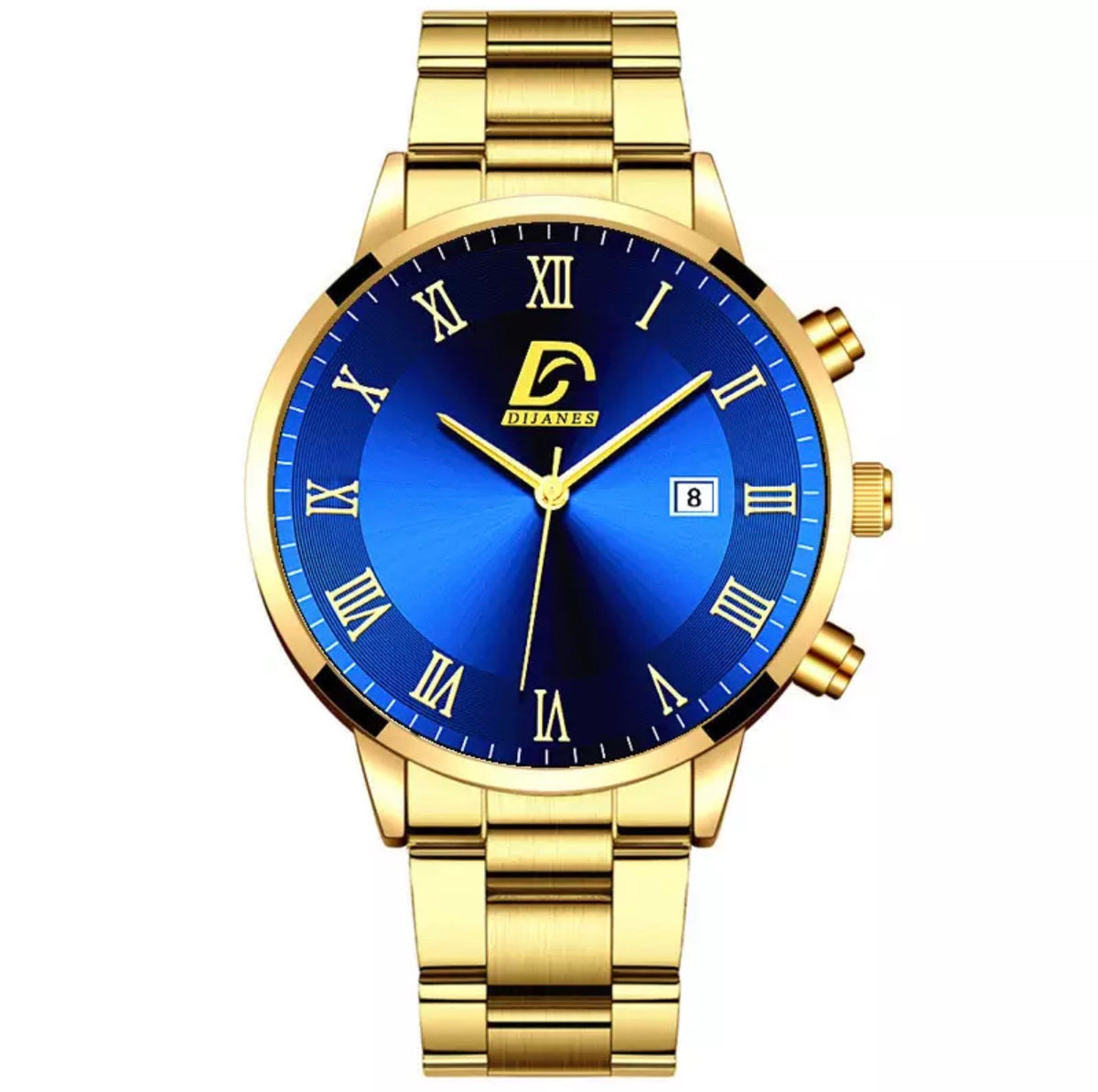 DIJANES Gold & Blue Sports Stainless Steel Watch for Men – BabiGee ...