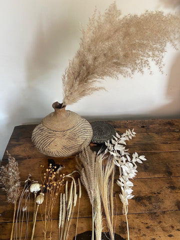 Scandi style dried flower bouquet with pampas and dried grasses