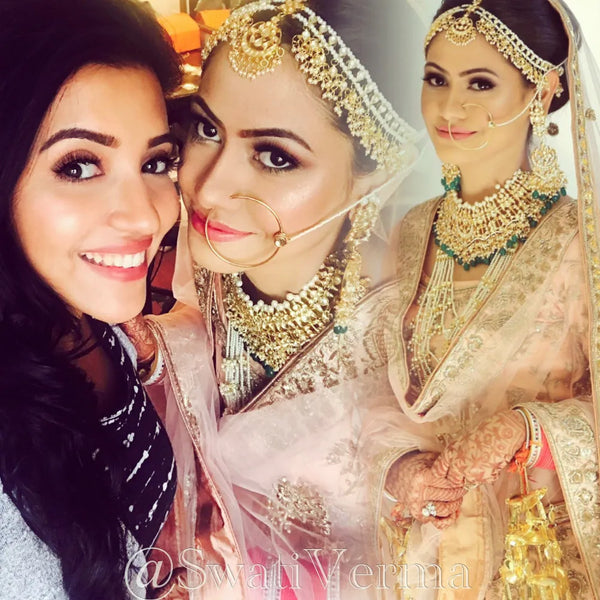 Swati Verma selfie with bridal makeup client