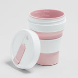 16oz Rose Stojo pink and white band product front view.