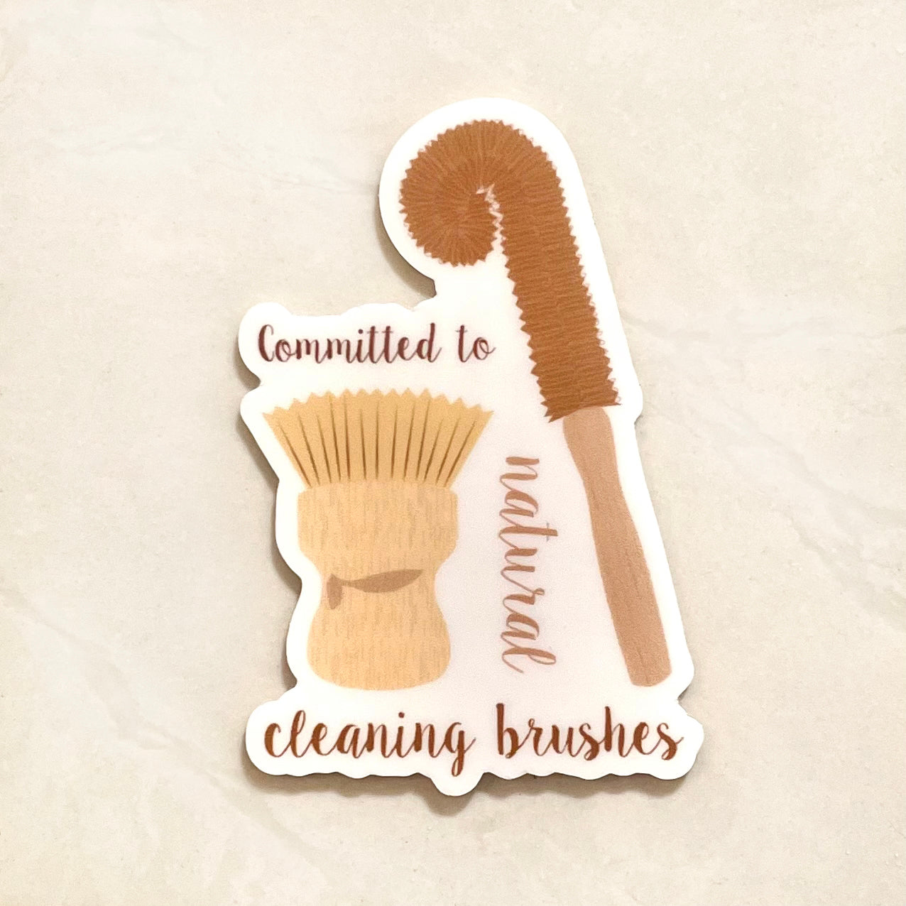 image for "Committed to Natural Cleaning Brushes" Sticker