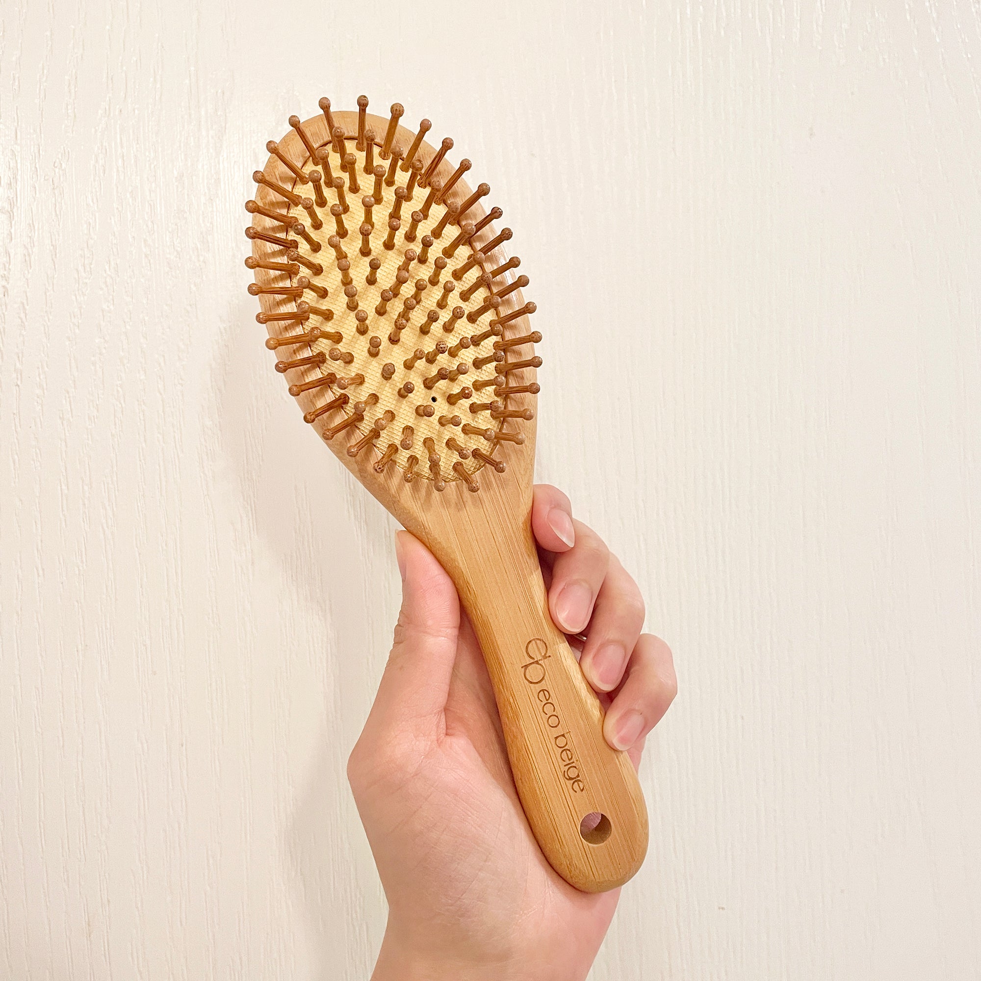 image for Cushioned Bamboo Hair Brush- Oval Mini