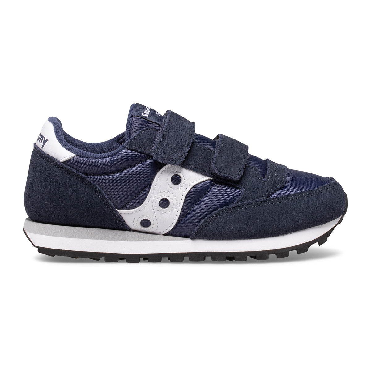 Jazz Double Hook & Loop Sneaker - Big Kid Navy/White