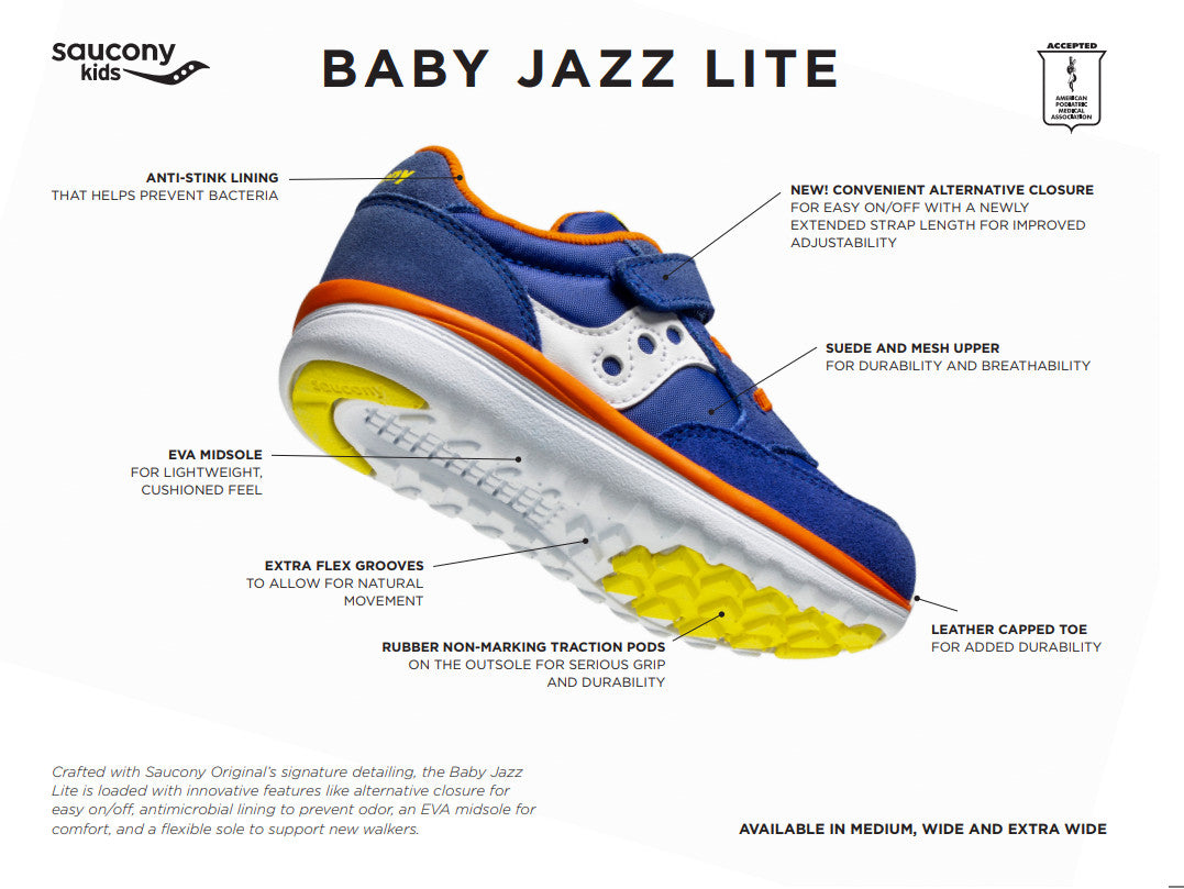 saucony kids' baby jazz lite-p