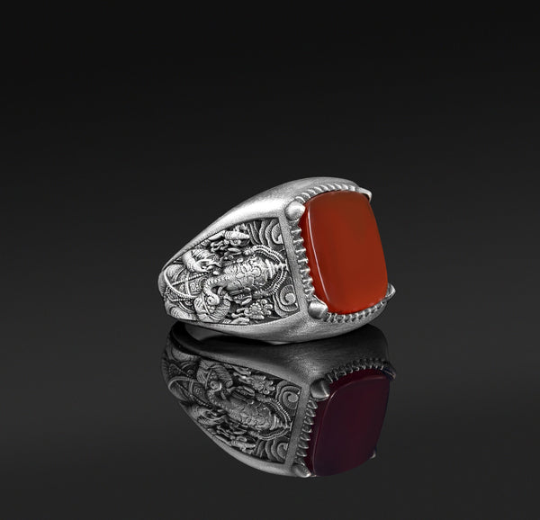 Ganesh Ring .925 Silver (S2) - Coyote Moon Crystals and Gifts