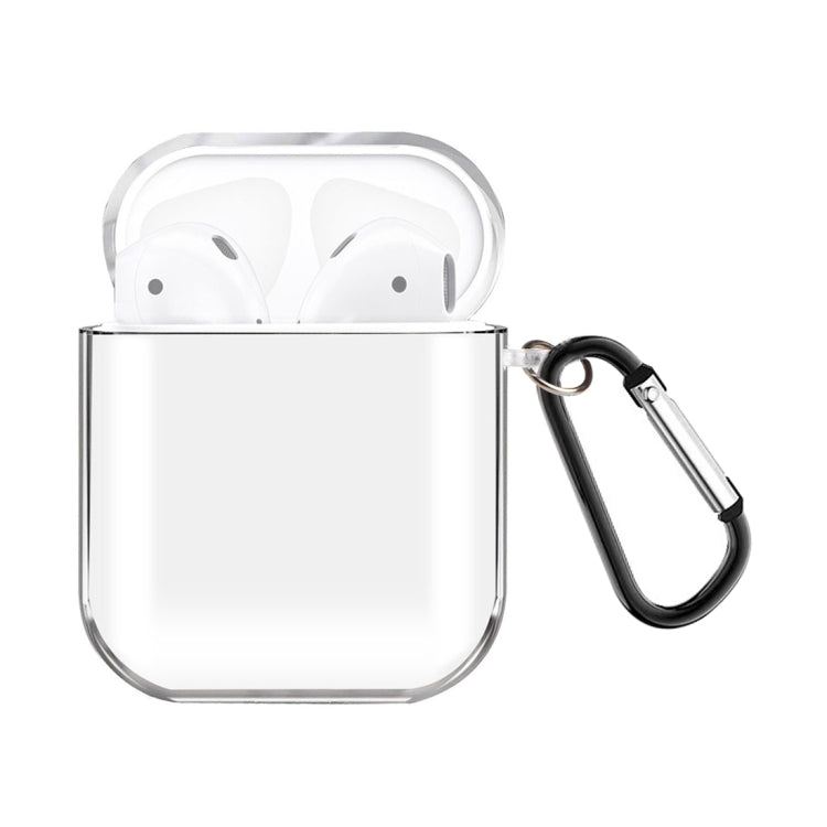 For AirPods 1 / 2 High Transparent TPU Earphone Protective Case with Hook(Transparent)