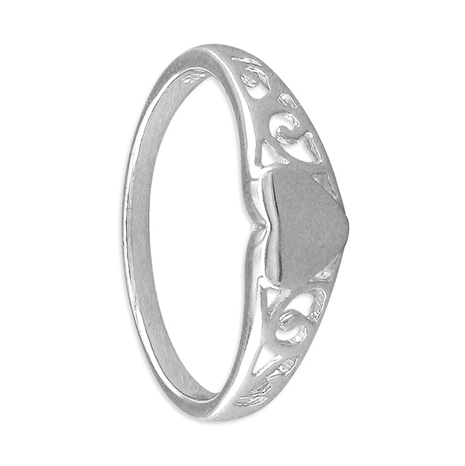 Scroll and heart ring