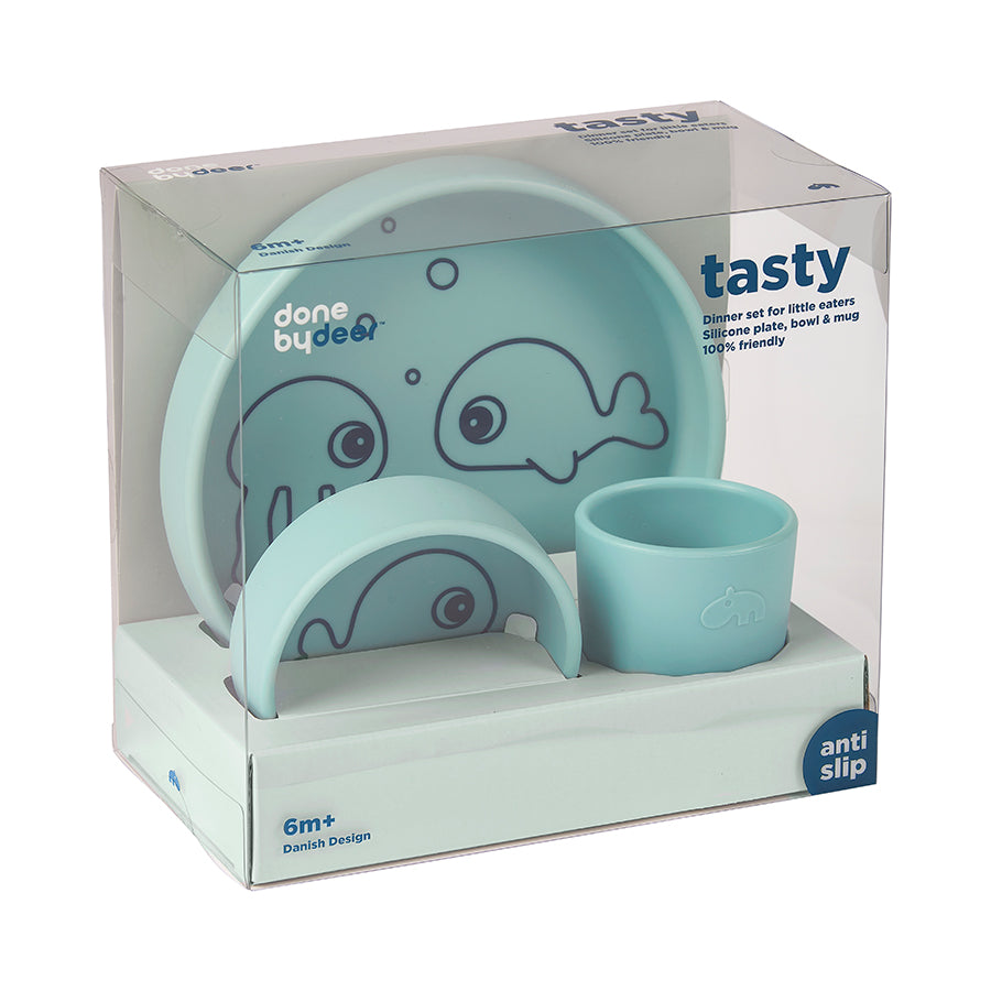 Done by Deer Silicone Dinner Set - Sea Friends Blue-image-0