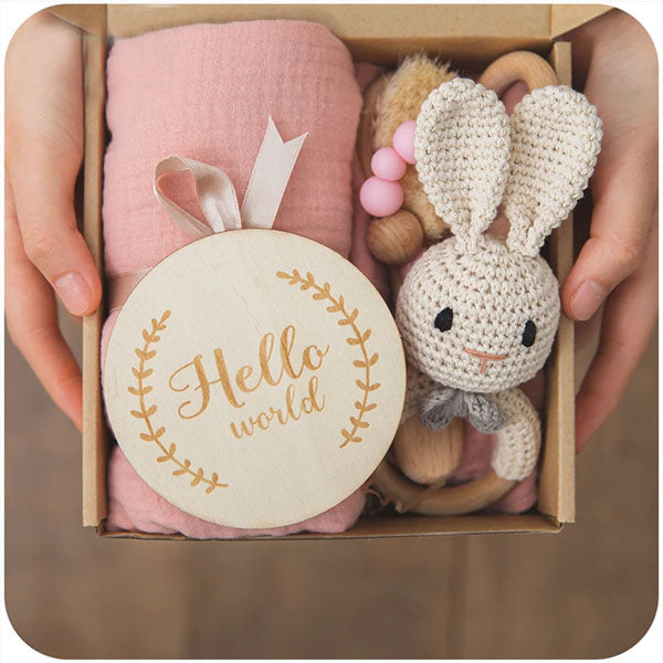 6-Piece Pink Bunny Baby Gift Set