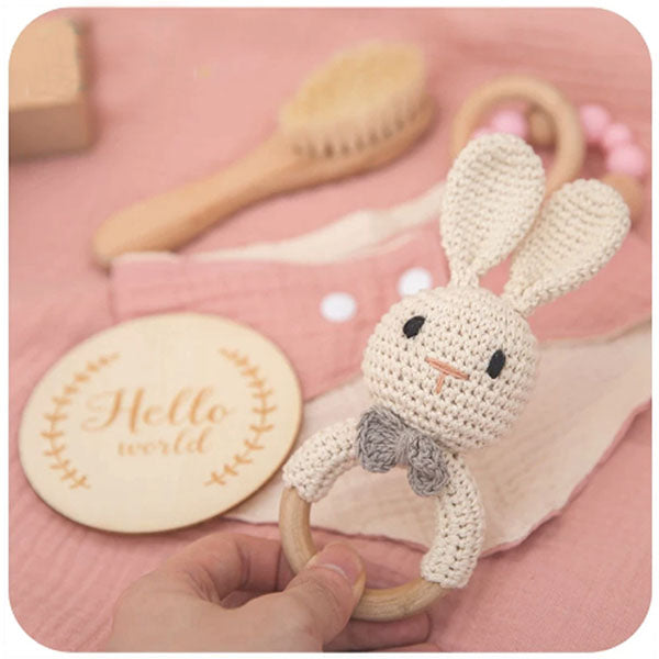 6-Piece Pink Bunny Baby Gift Set-image-2