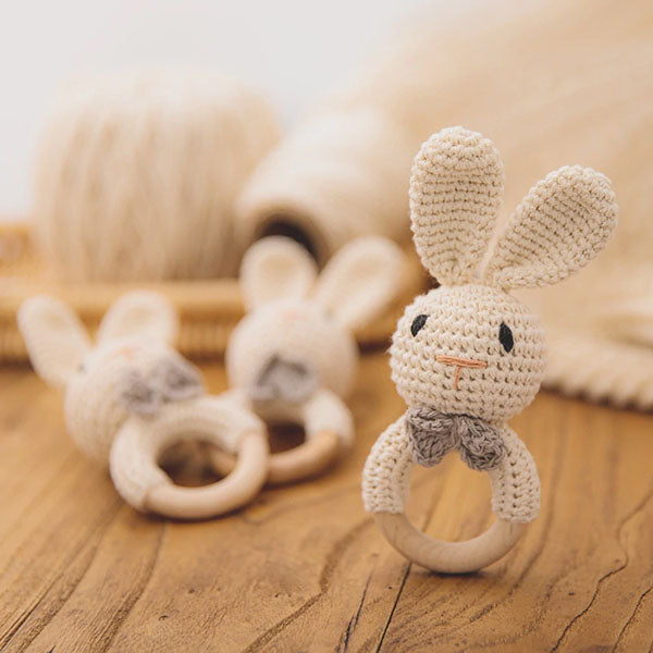 Wood Crochet Rattle - Bunny-image-1