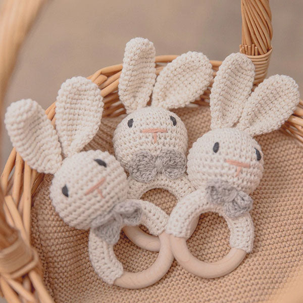 Wood Crochet Rattle - Bunny-image-2