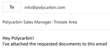 Subject: Polycarbin Sales Manager: Tristate Area