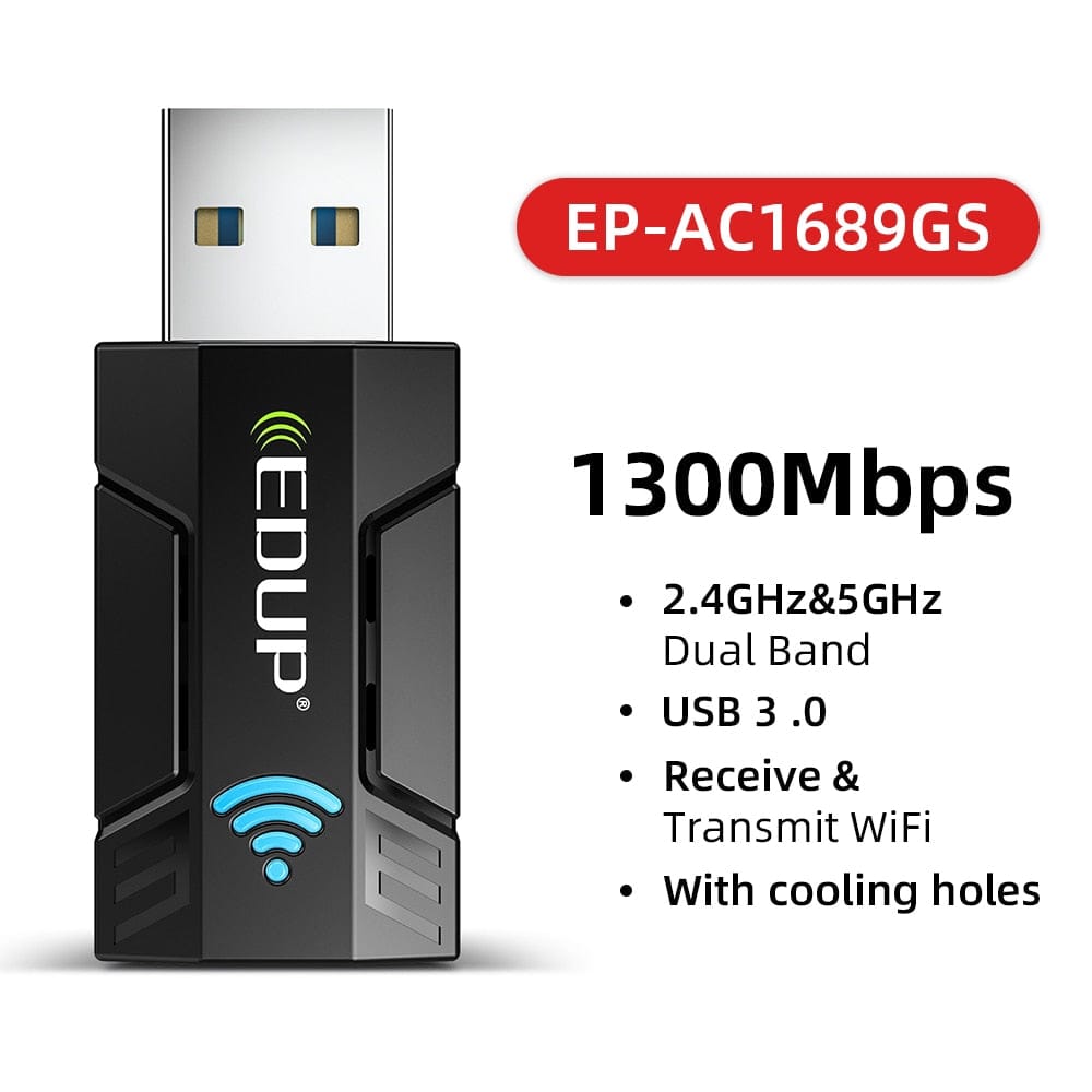 sello dirigir cartucho Mini adaptador WiFi EDUP de 1300Mbps, tarjeta de red inalámbrica USB, –  Ingenieria Servirent Shop