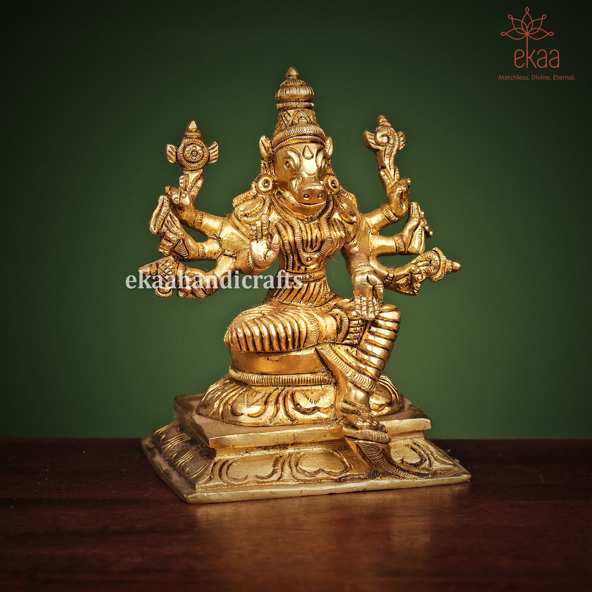 Brass Goddess Varahi Devi Idol Varah Maa Statue Ekaa Handicrafts 0778