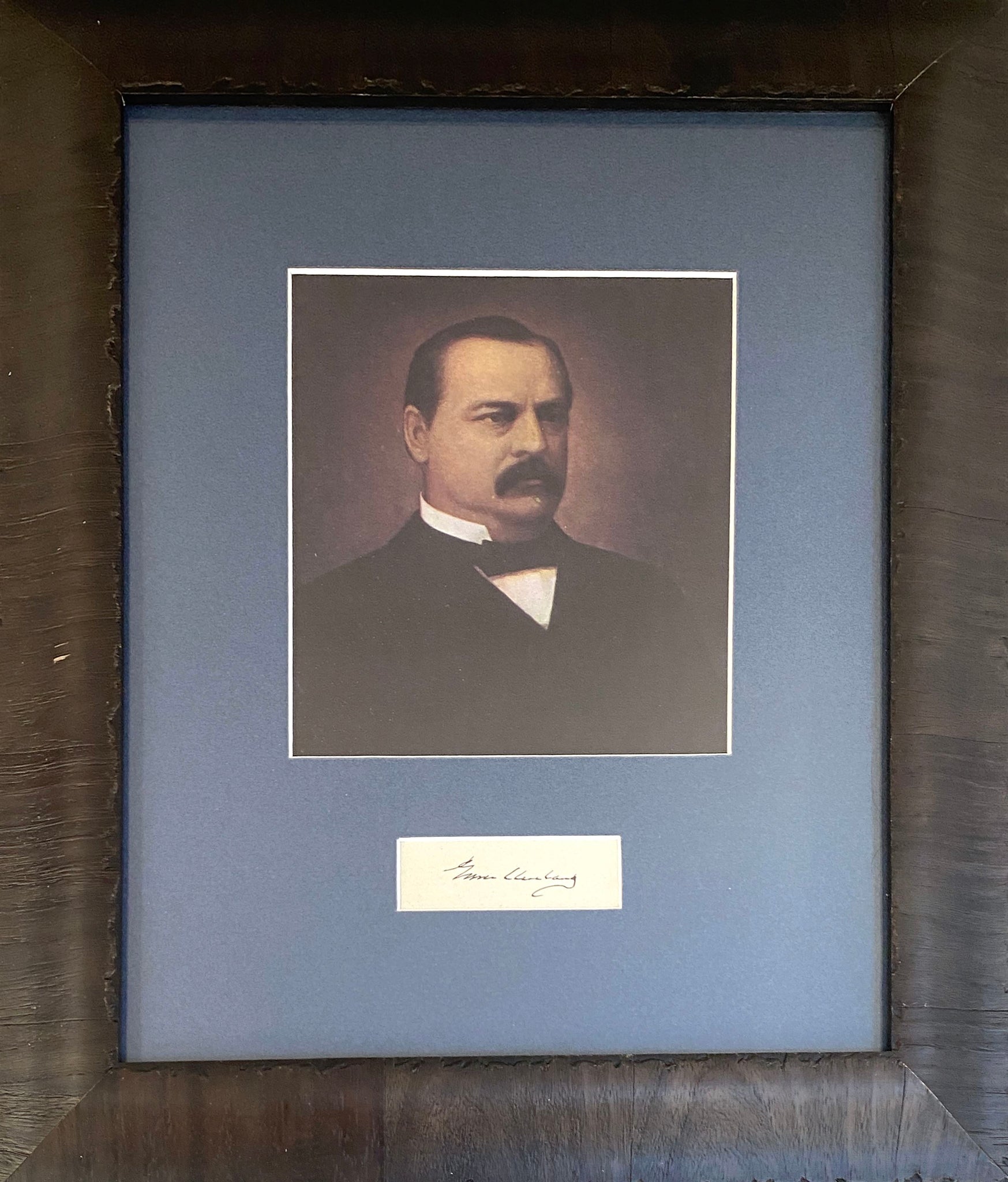 GROVER CLEVELAND - 22ND & 24TH U.S. PRESIDENT - FRAMED CLIPPED AUTOGRAPH