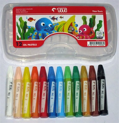 Buy Titi Crayon Color 12 Pcs Pack | Non-Toxic Oil Pastel Crayon Sticks with  Plastic Carry Case – 