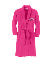 Load image into Gallery viewer, Girls n Guns print Port Authority® Embroidered Plush Microfleece Shawl Collar Robe
