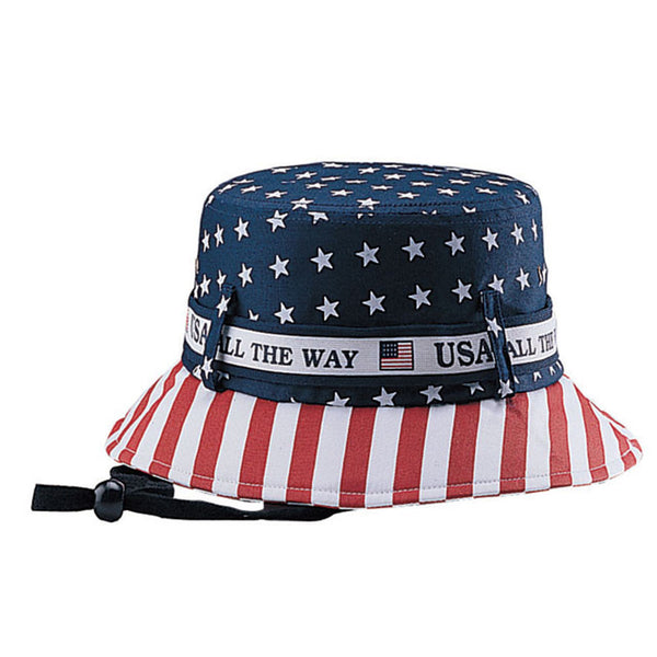 Topheadwear COTTON TWILL BUCKET HAT W/USA FLAG PRINT – TopHeadwear
