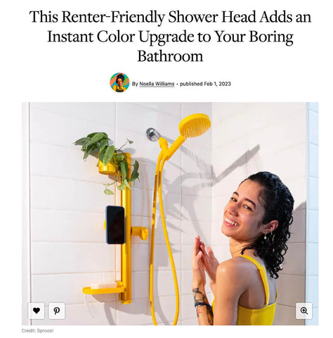 This Renter-Friendly Shower Head Adds an Instant Color Upgrade to Your Boring Bathroom