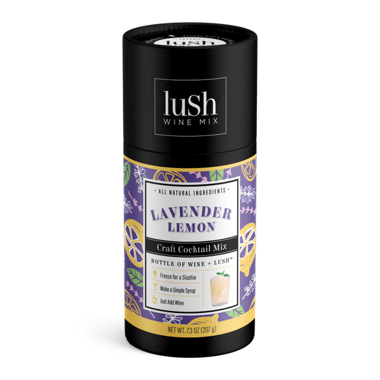 Lush Lavender Lemon: This is the stuff of dreams. Sweet, delicious wine slushie dreams. Lush Lavender Lemon is a perfect balance of savory lavender and bright lemon. It's crisp, refreshing, and delicious.