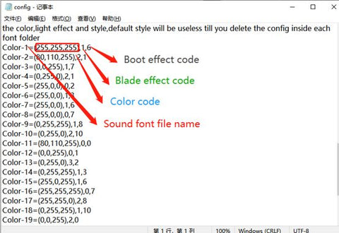 TXQ SN-Pixel config file settings