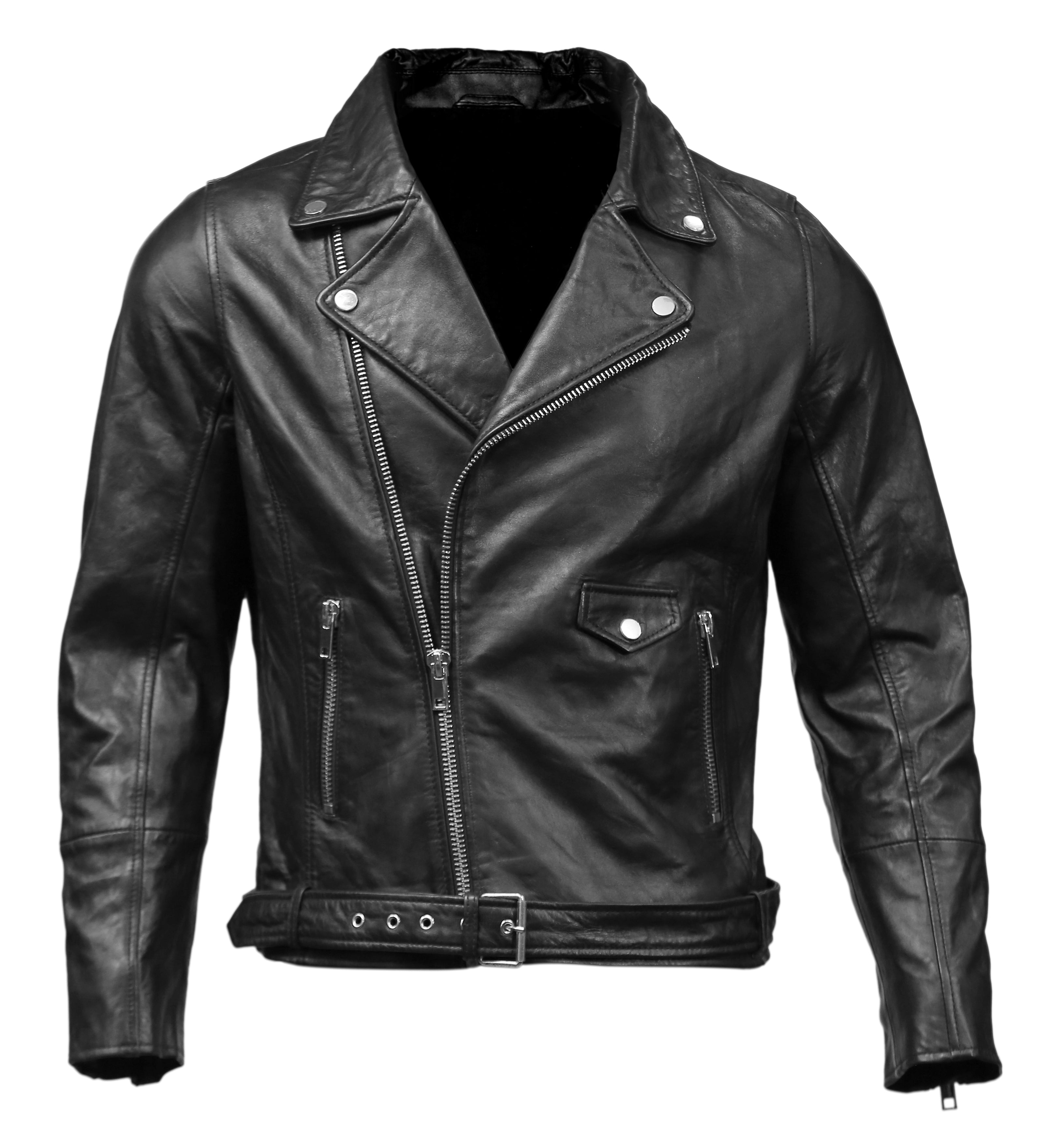 Biker Mens Leather Jacket Black Jild 