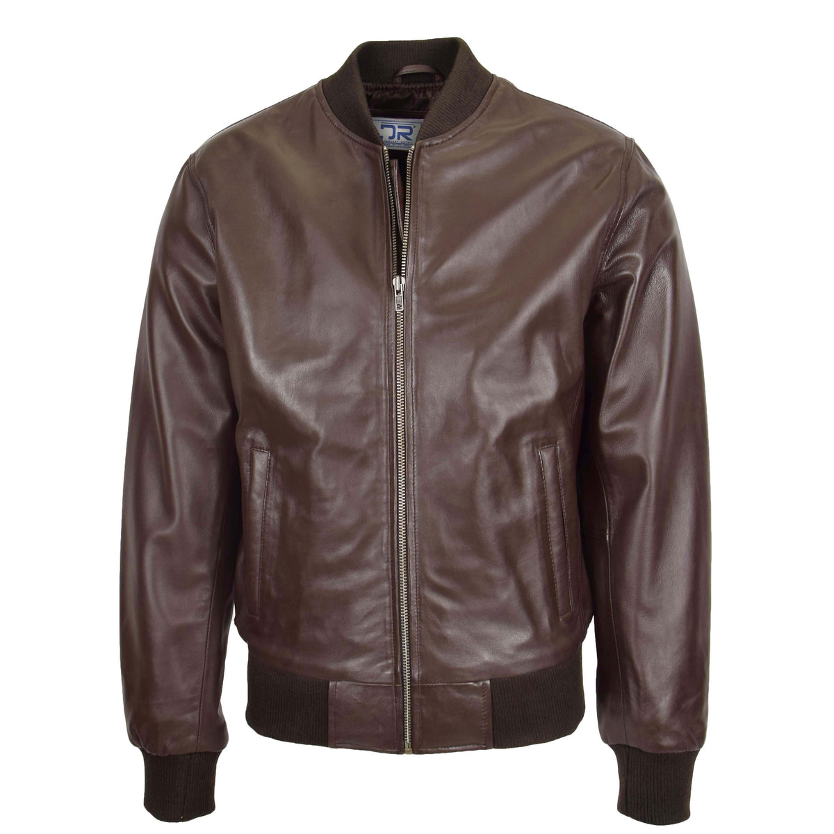 DR177 Men's Leather Bomber Jacket Brown – Divergent Retail