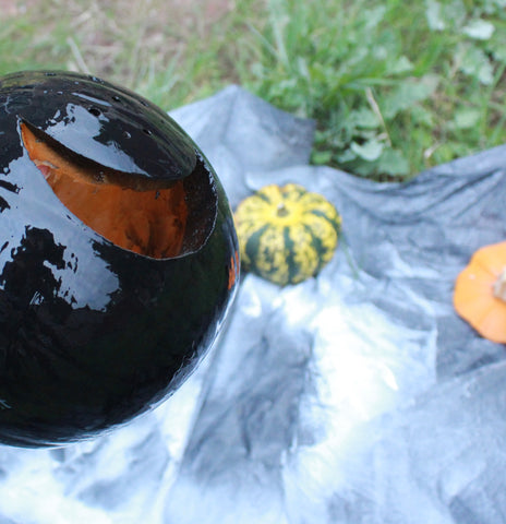 Black painted pumpkin