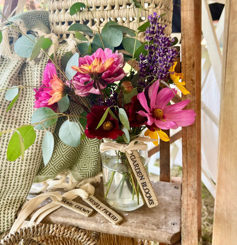 vase of freshly picked flowers