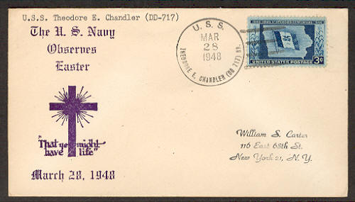 USS Theodore E. Chandler DD-717 Easter 1948