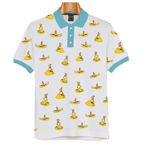 The Beatles Unisex Polo Shirt: Yellow Submarines (All Over Print)