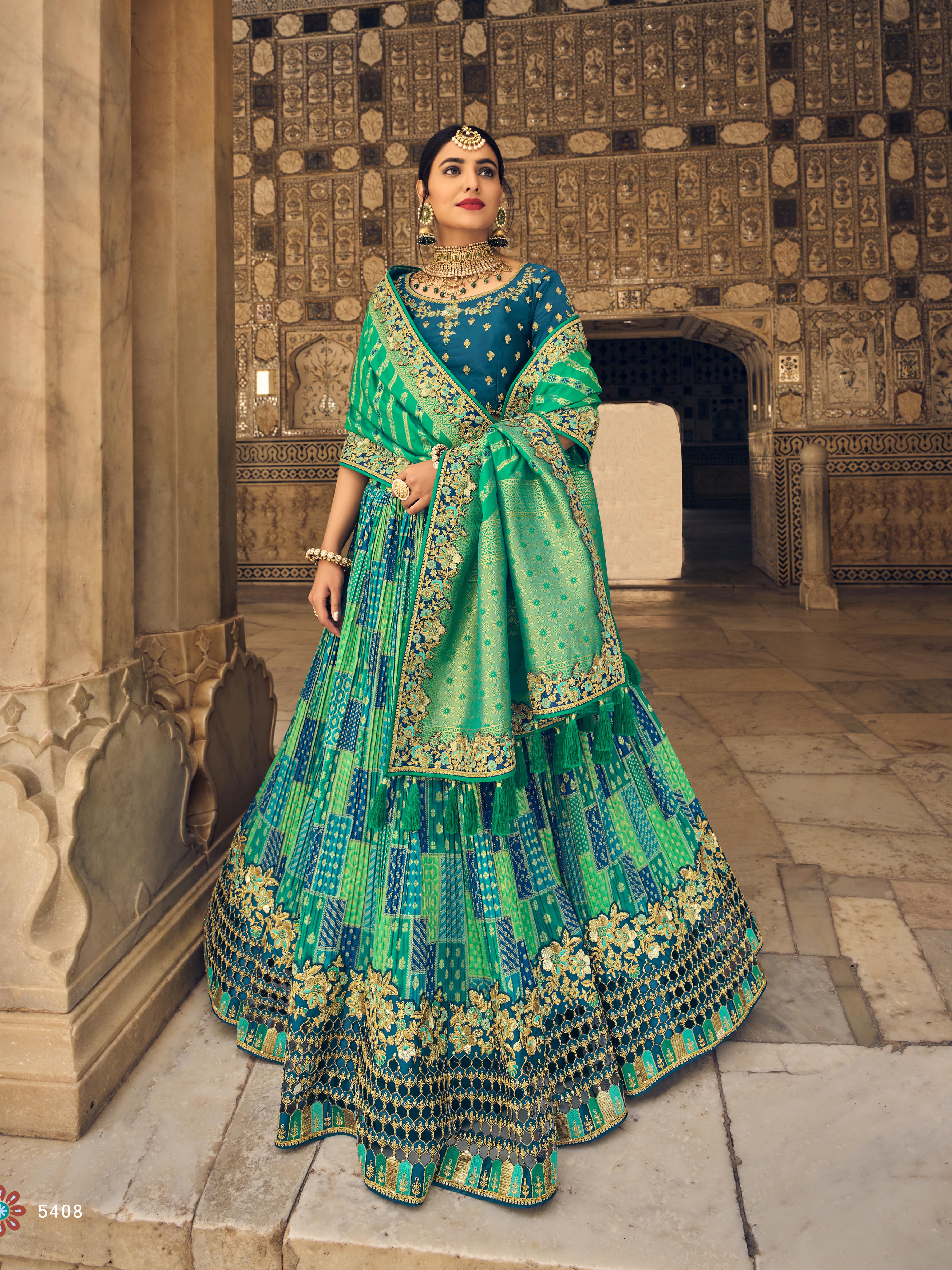 Beautiful Designer Indian wedding and Reception lehenga choli with  embroidery