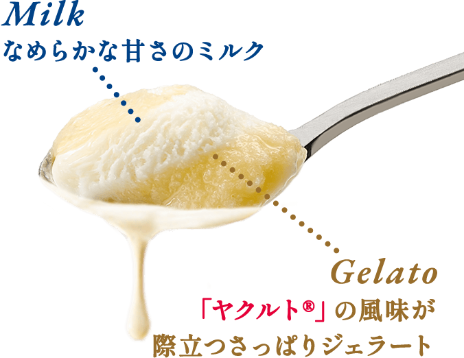 Milk なめらかな甘さのミルク Gelato 「ヤクルト®」の風味が際立つさっぱりジェラート
