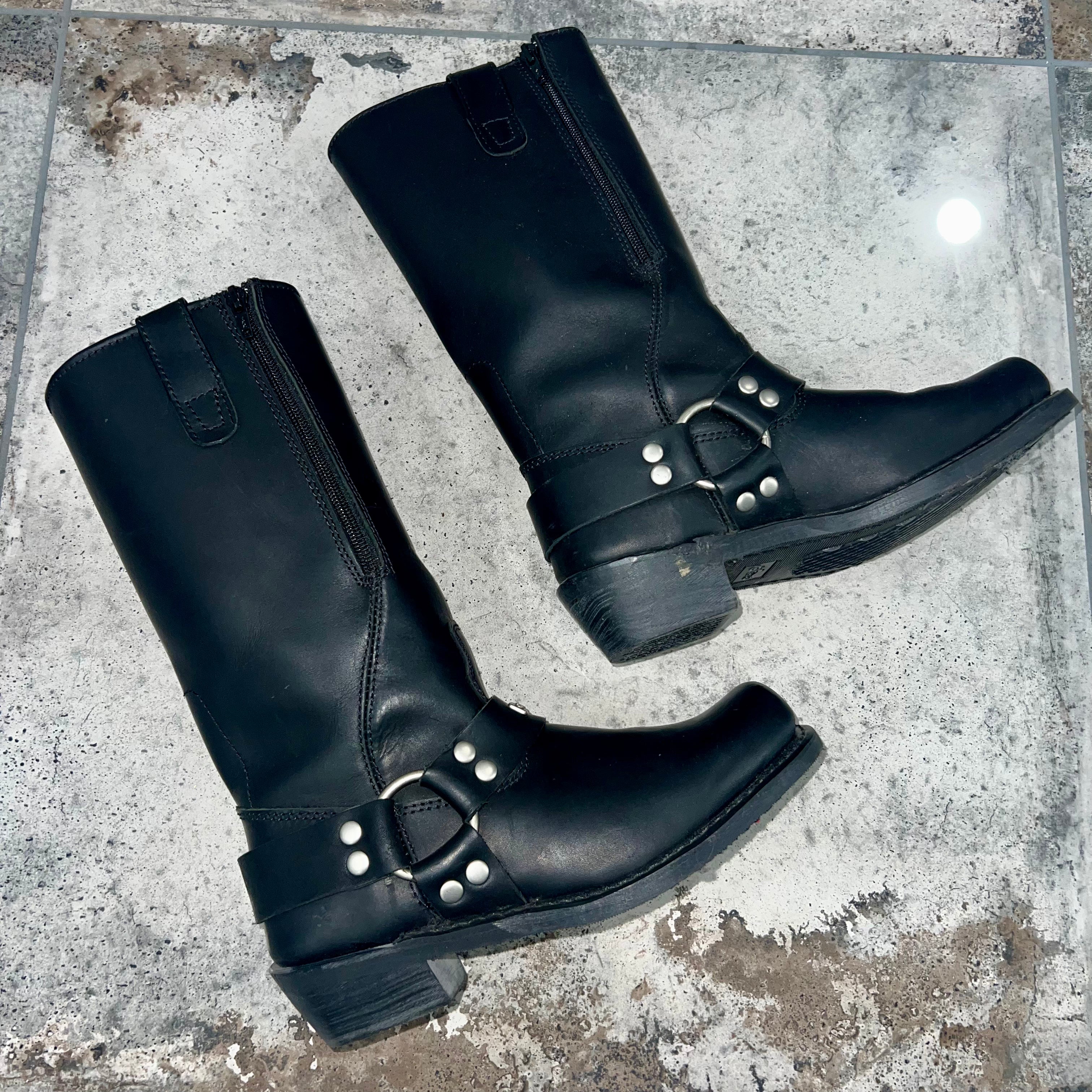 Vintage Moto Cowgirl Boots