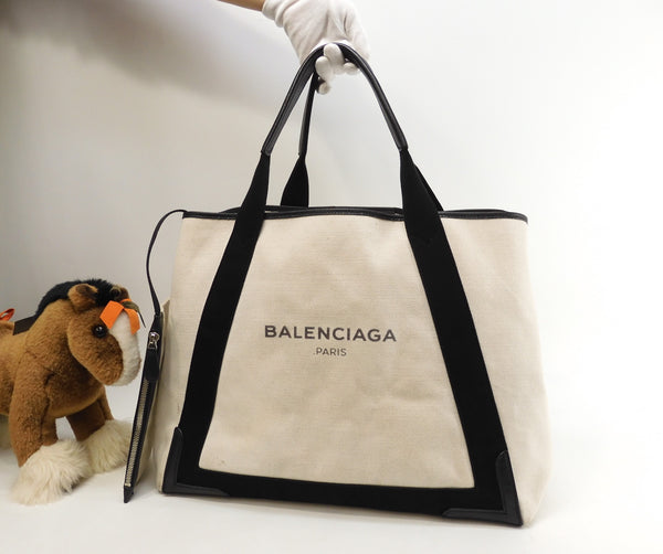 未使用品！BALENCIAGA【バレンシアガ】ネイビーカバ トートバッグ M