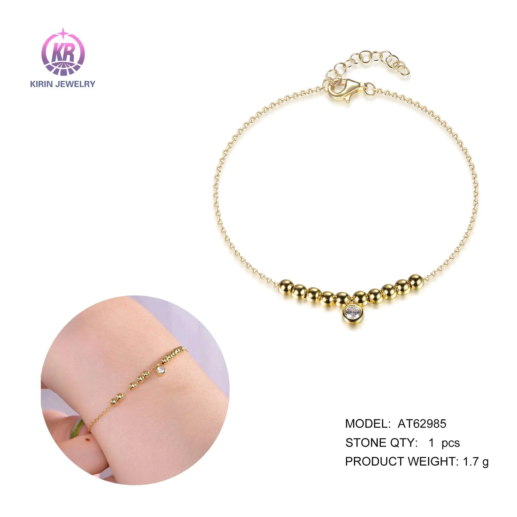 bracelet with 14K gold plating CZ 62985