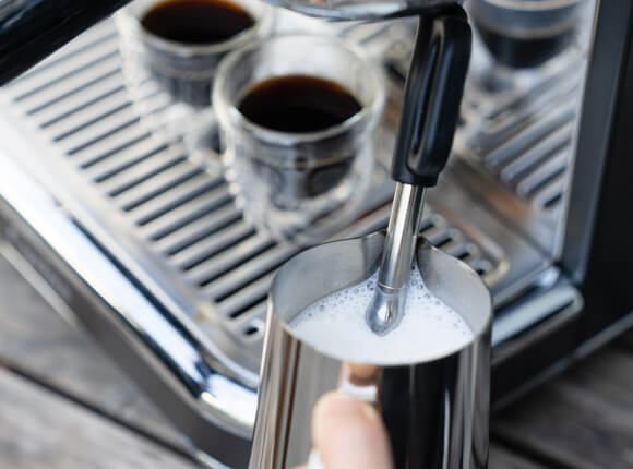 Cyetus Black Espresso Machine With Milk Steam Frother Wand