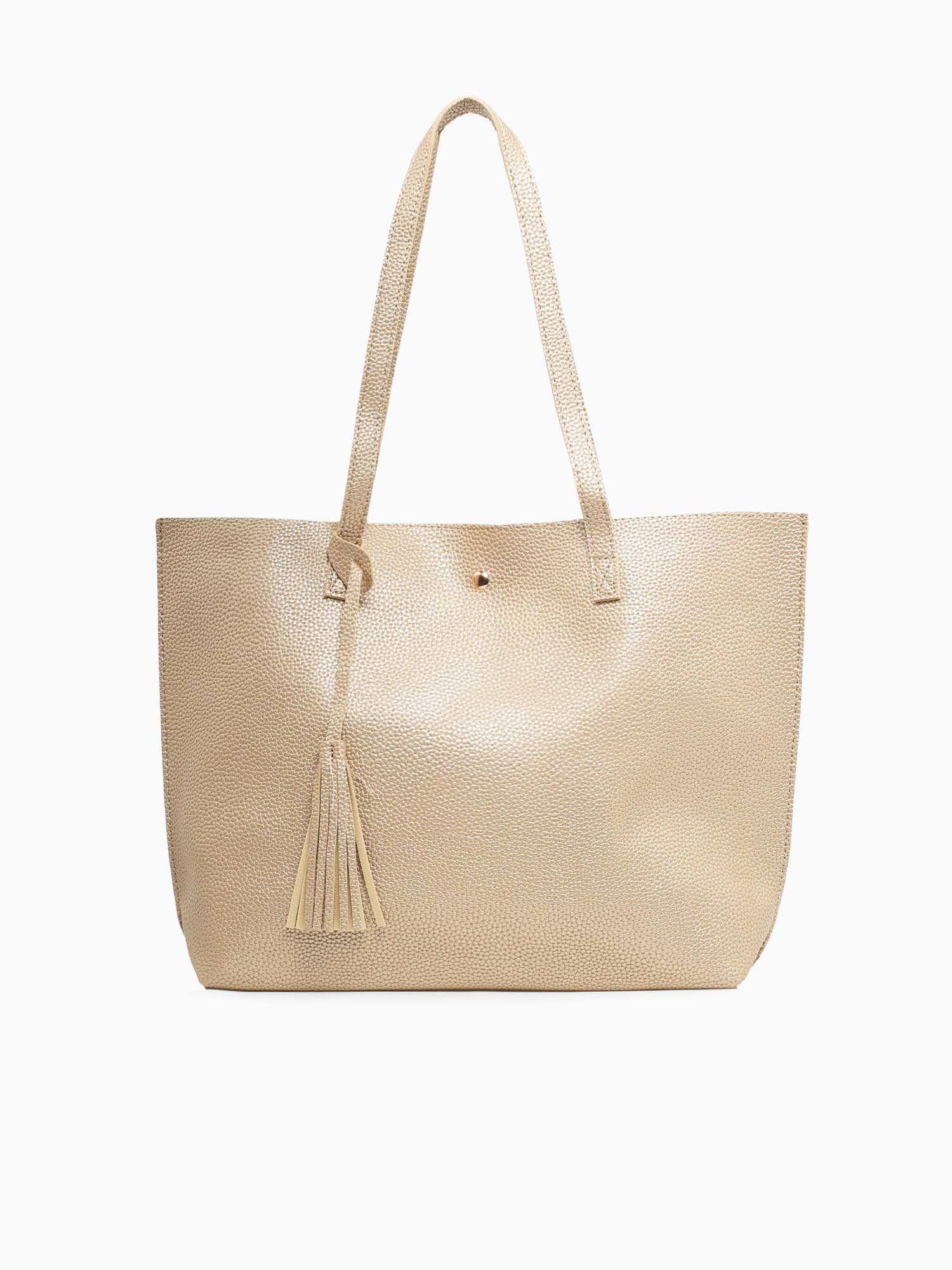 Simple Tassel Tote Gold