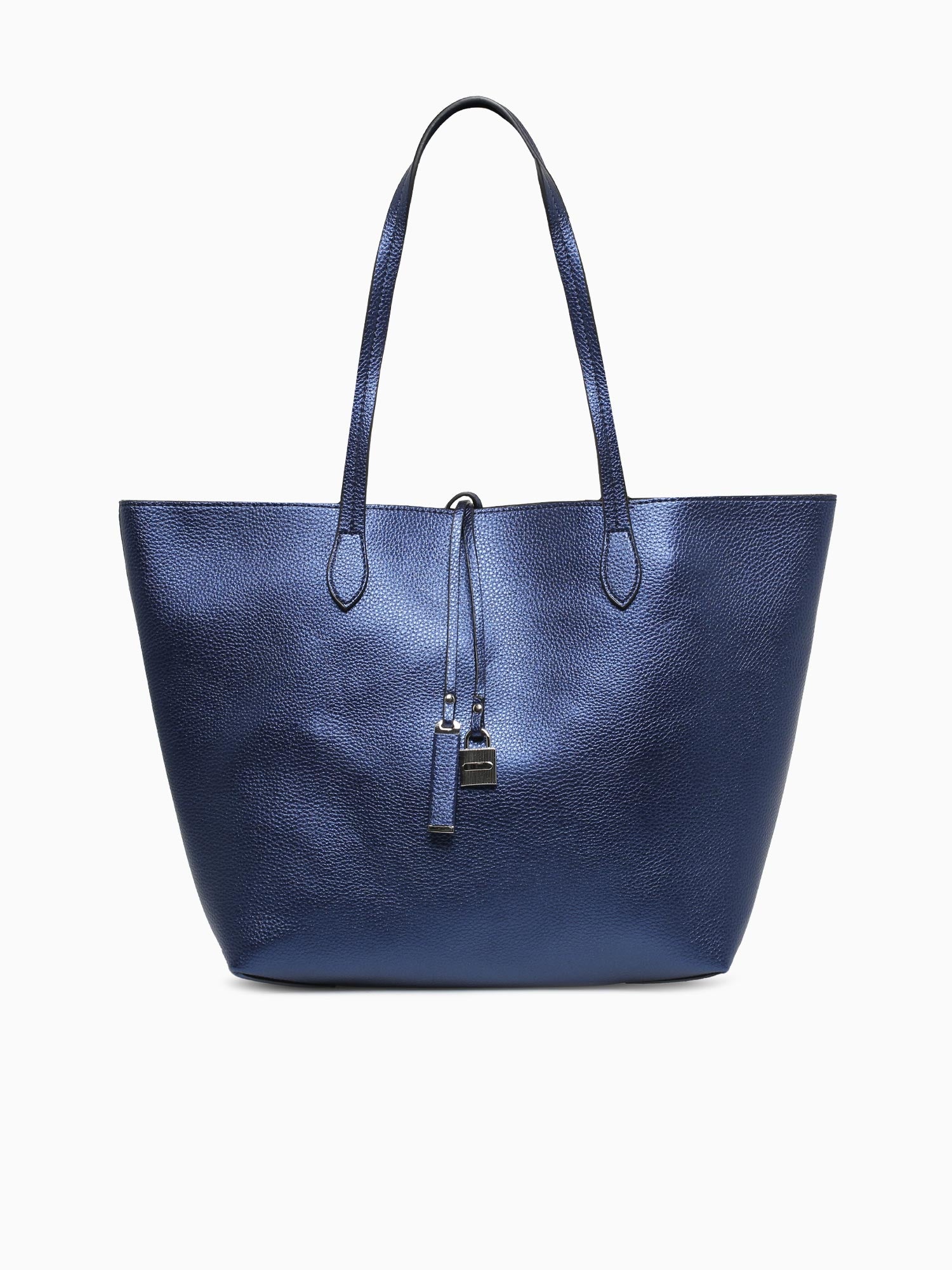 Rev Tote Metallic Navy Pewter