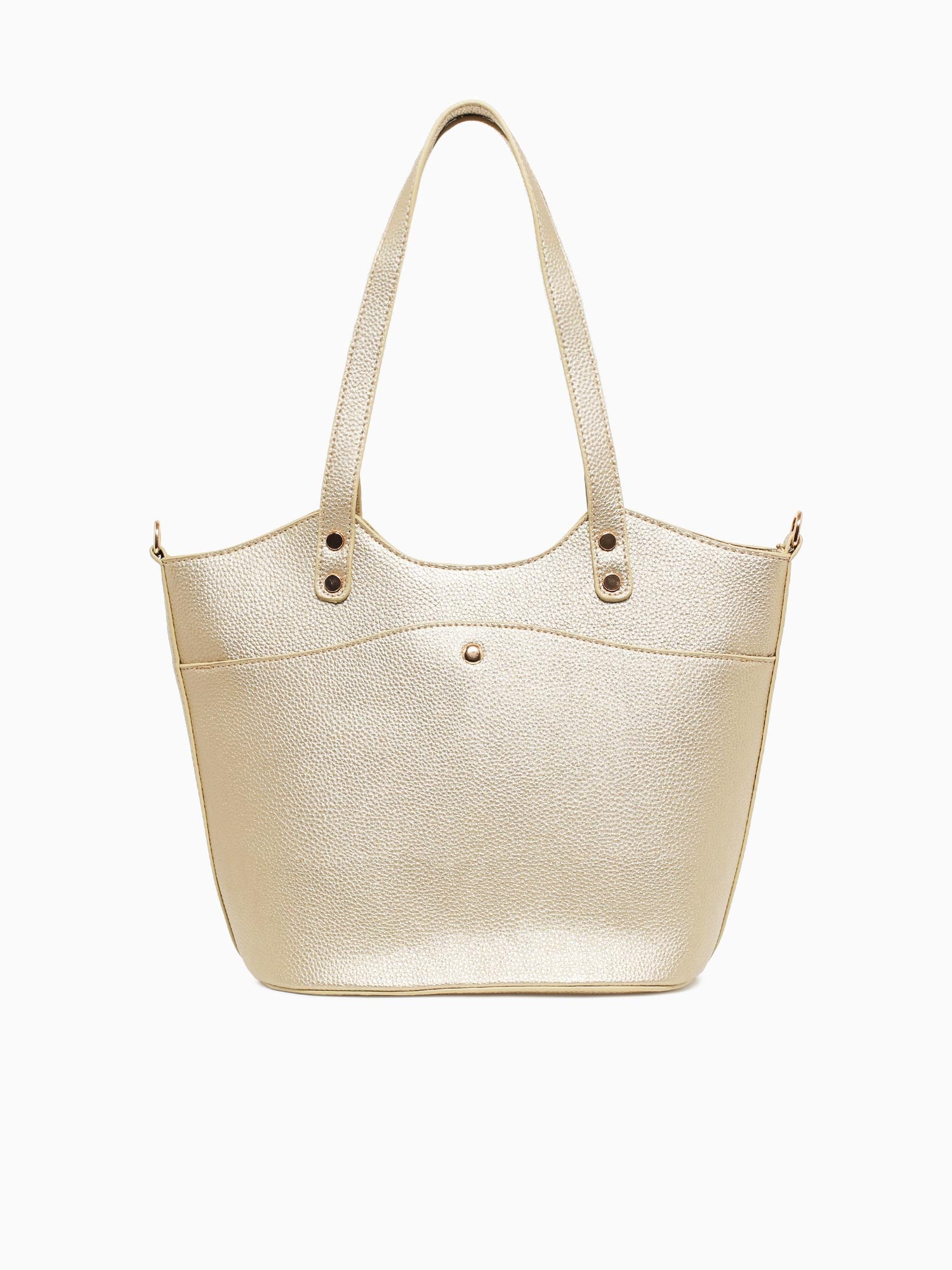 Button Tote Gold