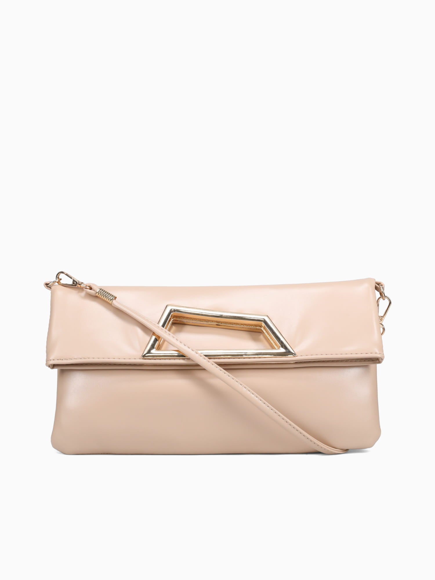 Geo Clutch Beige