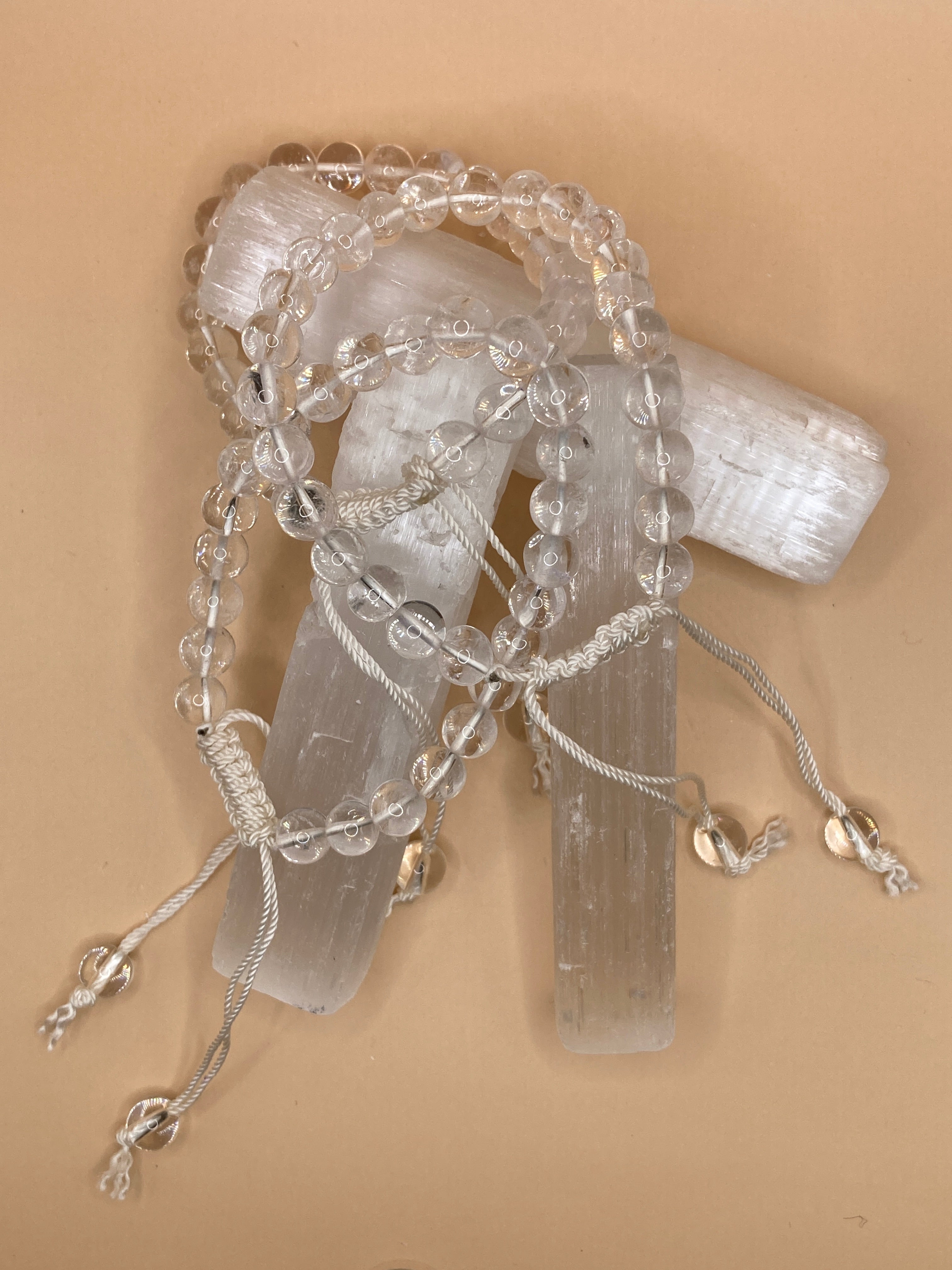 Bracelet - Clear Quartz Adjust Cord 8mm