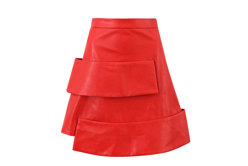 Drape leather skirt – mamzi